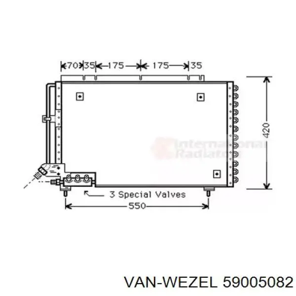 Радиатор кондиционера 59005082 VAN Wezel