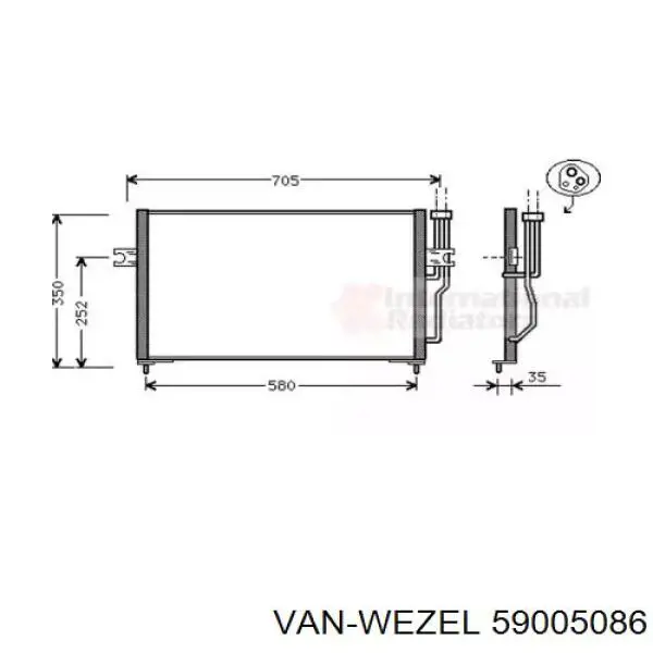 Радиатор кондиционера 59005086 VAN Wezel