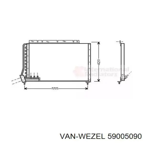 Радиатор кондиционера 59005090 VAN Wezel