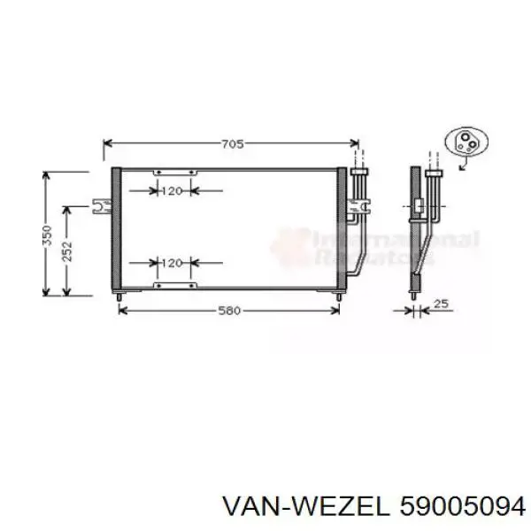 Радиатор кондиционера 59005094 VAN Wezel