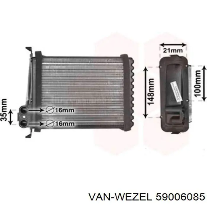 59006085 VAN Wezel радиатор печки