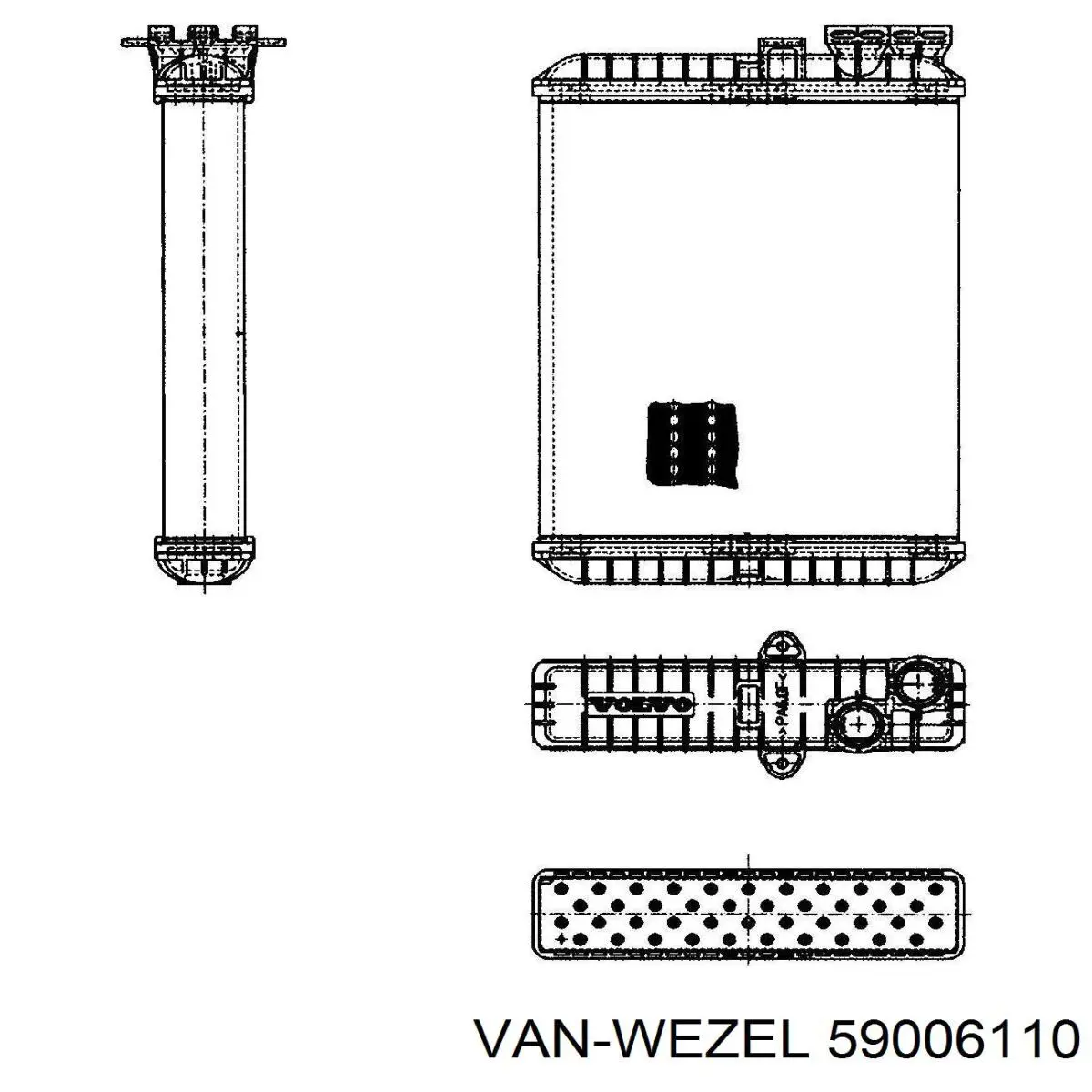 Радиатор печки 59006110 VAN Wezel