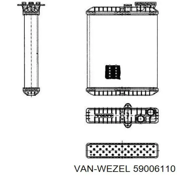 Радиатор печки (отопителя) VAN Wezel 59006110 цена, от 28.77 USD