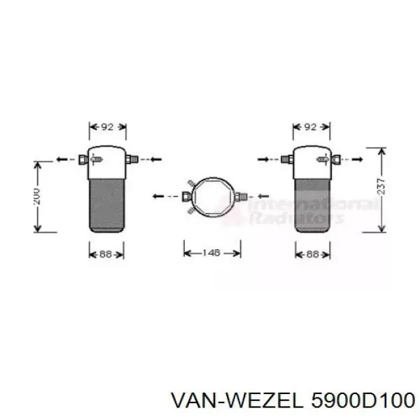 Осушитель кондиционера 5900D100 VAN Wezel