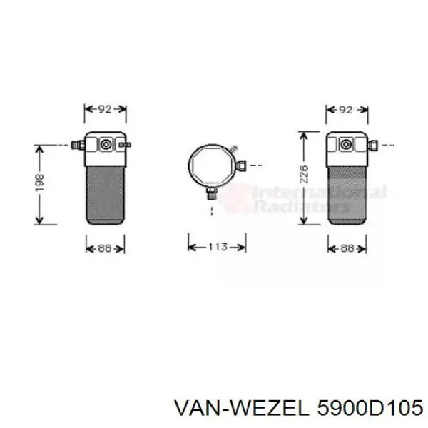 Осушитель кондиционера 5900D105 VAN Wezel