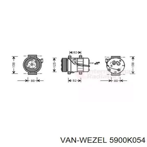 Компрессор кондиционера 5900K054 VAN Wezel