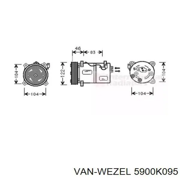 Компрессор кондиционера 5900K095 VAN Wezel