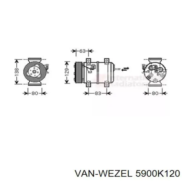 Компрессор кондиционера 5900K120 VAN Wezel