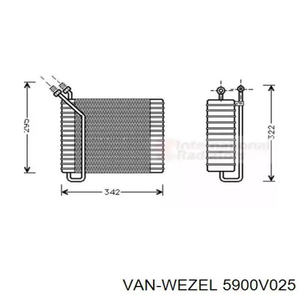 Испаритель кондиционера 5900V025 VAN Wezel