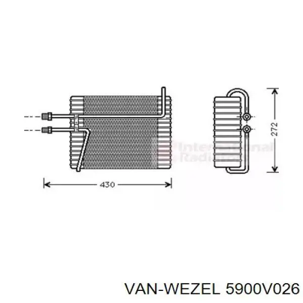 Испаритель кондиционера 5900V026 VAN Wezel