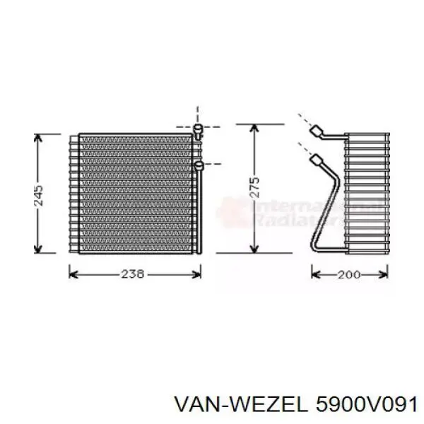 Испаритель кондиционера 5900V091 VAN Wezel