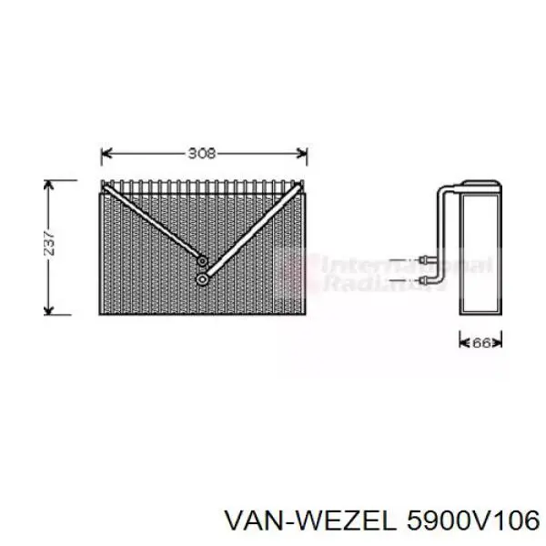 Испаритель кондиционера 5900V106 VAN Wezel