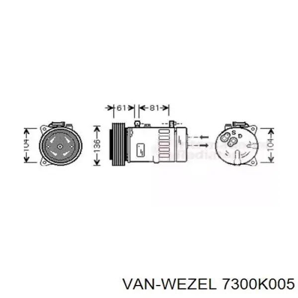 Компрессор кондиционера 7300K005 VAN Wezel