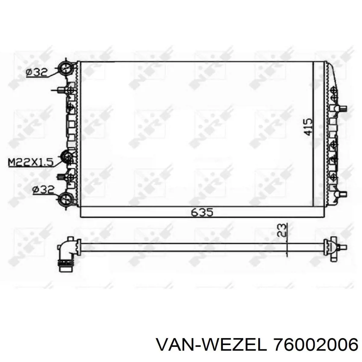 76002006 VAN Wezel Радиатор основной