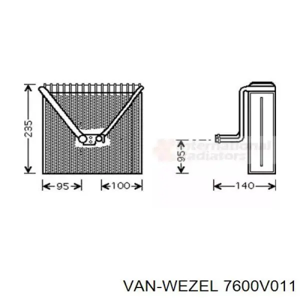 Испаритель кондиционера 7600V011 VAN Wezel