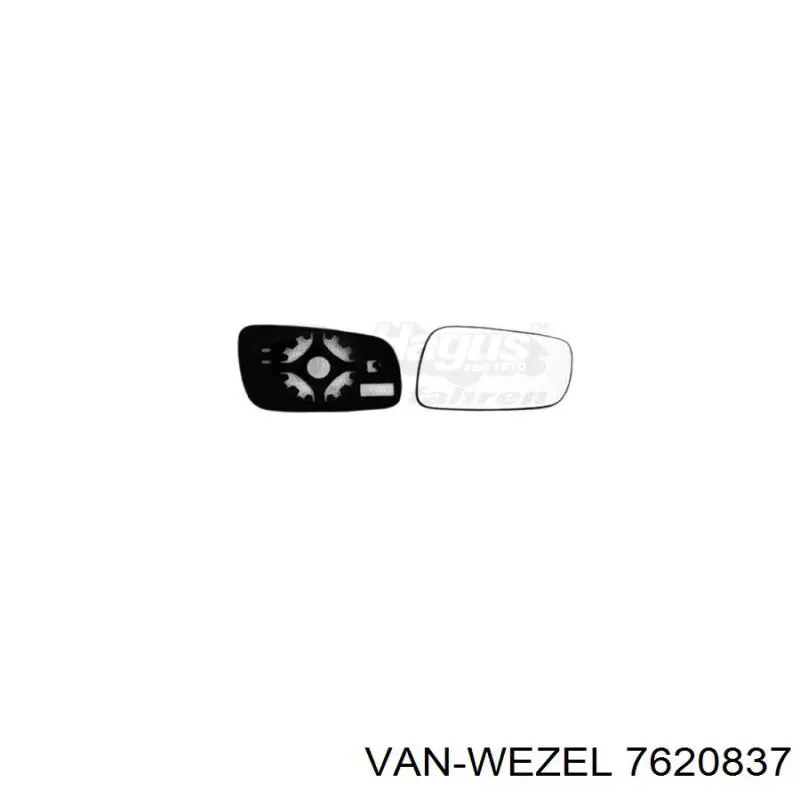 Зеркальный элемент водительского зеркала VAN Wezel 7620837 цена, от 8.55 USD