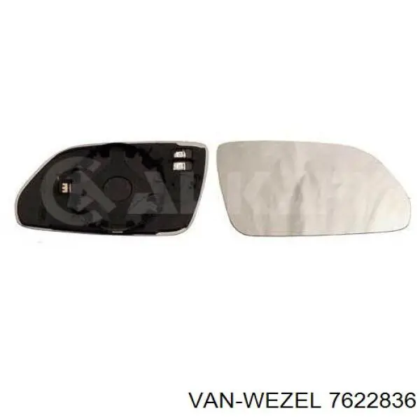 Стекло зеркала заднего вида, правого VAN Wezel 7622836 цена, от 7.08 USD