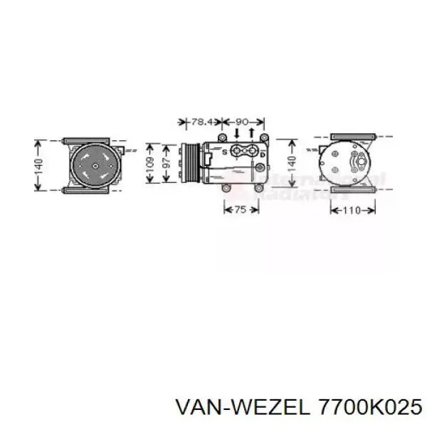 Компрессор кондиционера 7700K025 VAN Wezel