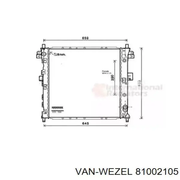 Радиатор 81002105 VAN Wezel