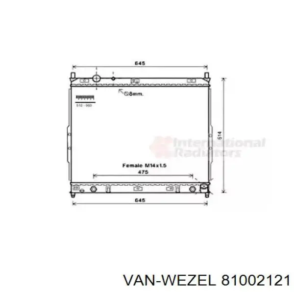 Радиатор 81002121 VAN Wezel