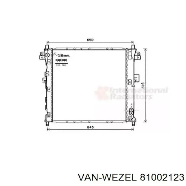 Радиатор 81002123 VAN Wezel