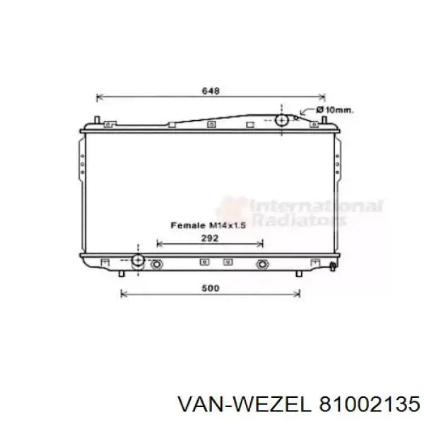 Радиатор 81002135 VAN Wezel