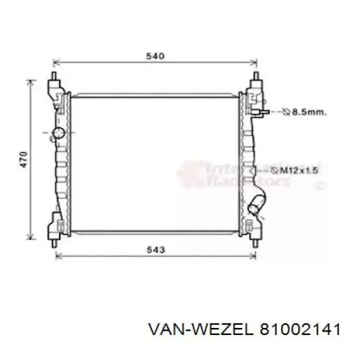 Радиатор 81002141 VAN Wezel