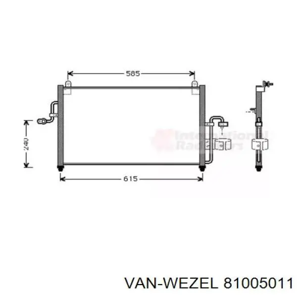 Радиатор кондиционера 81005011 VAN Wezel