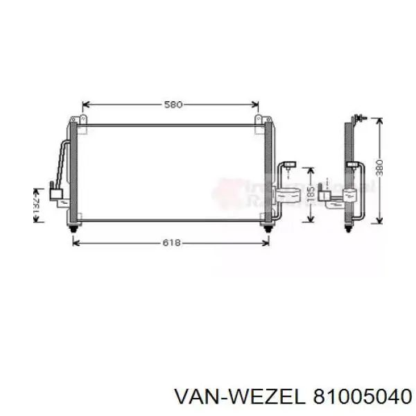 Радиатор кондиционера 81005040 VAN Wezel