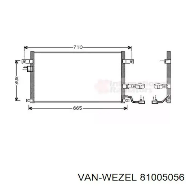 Купить 81005056 VAN Wezel Радиатор системы охлаждения кондиционера