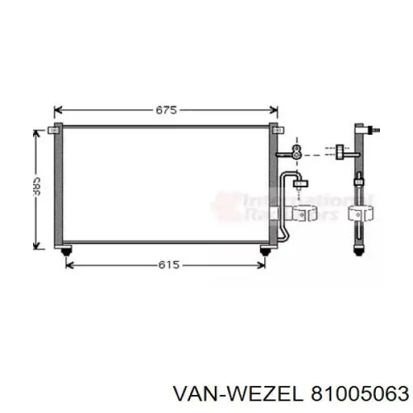 Радиатор кондиционера 81005063 VAN Wezel