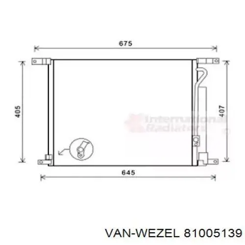 81005139 VAN Wezel radiador de aparelho de ar condicionado