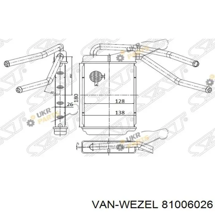 Радиатор печки 81006026 VAN Wezel