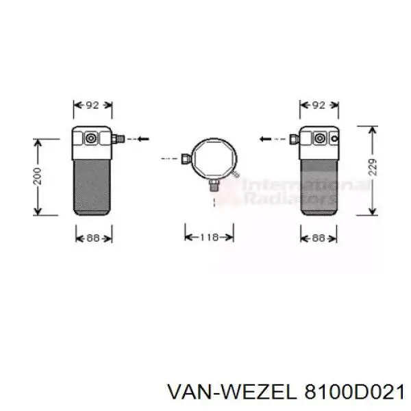 Осушитель кондиционера 8100D021 VAN Wezel