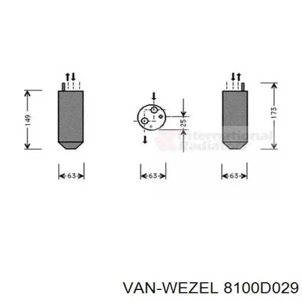 Осушитель кондиционера 8100D029 VAN Wezel