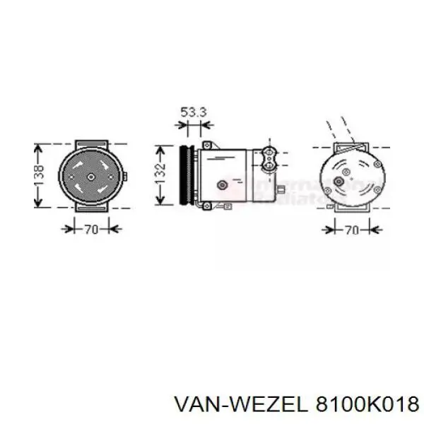 Компрессор кондиционера 8100K018 VAN Wezel