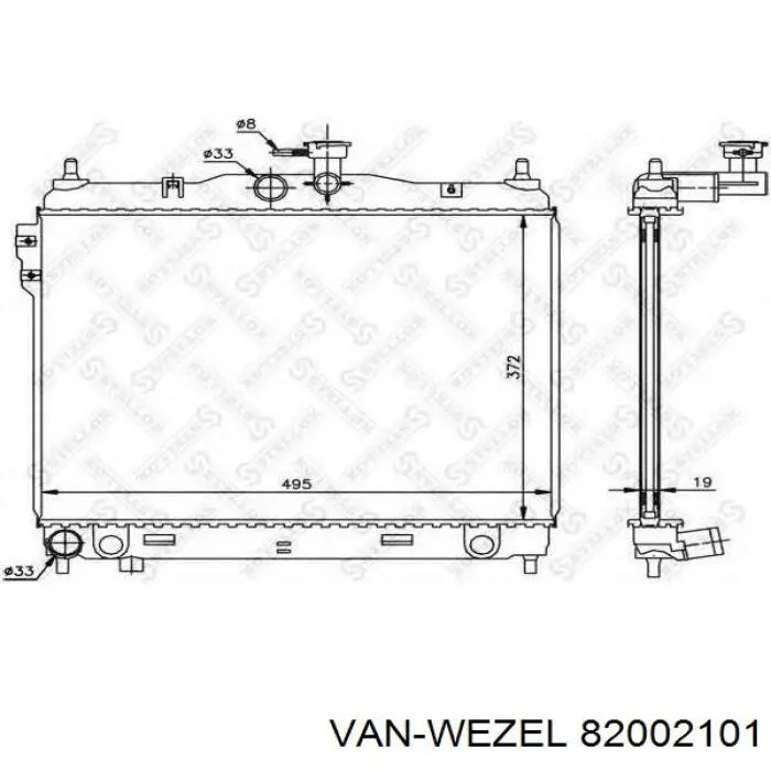 Радиатор 82002101 VAN Wezel