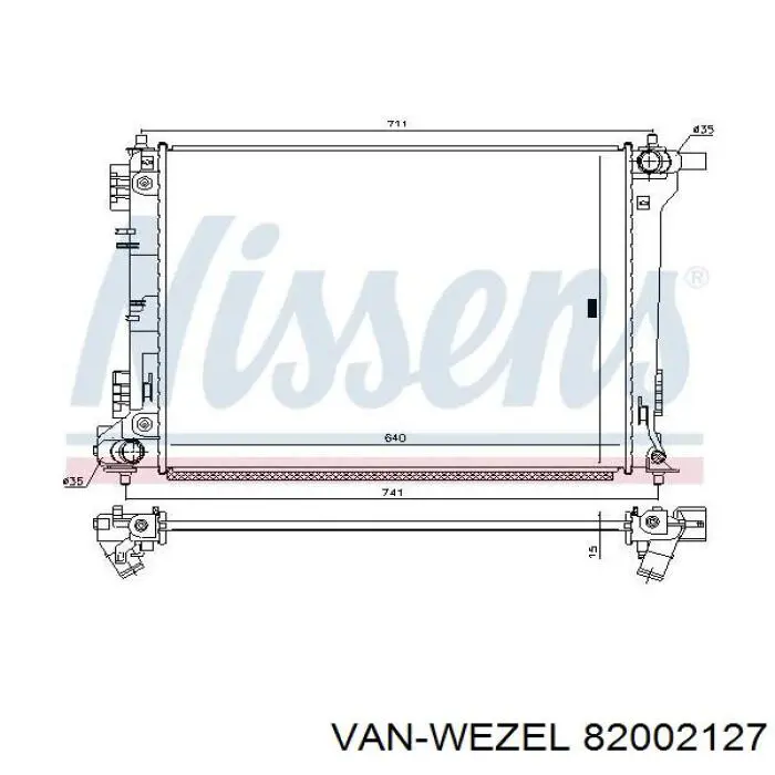 Радиатор охлаждения VAN Wezel 82002127