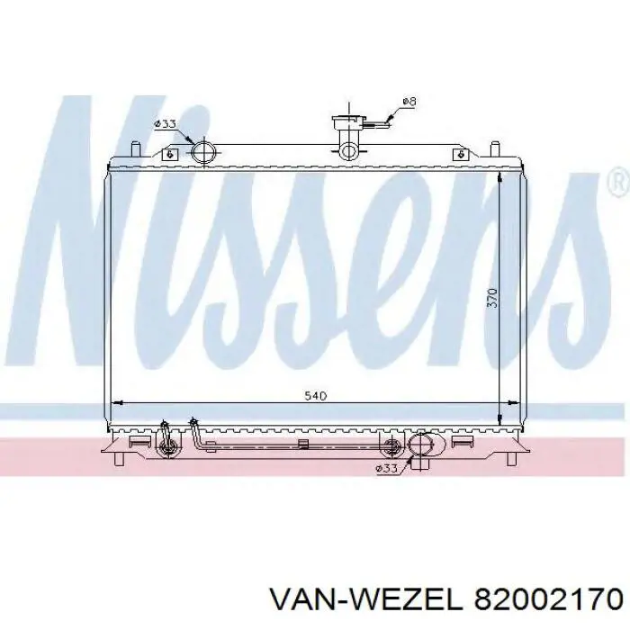 Радиатор 82002170 VAN Wezel