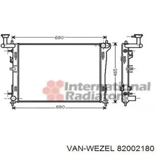 Радиатор 82002180 VAN Wezel