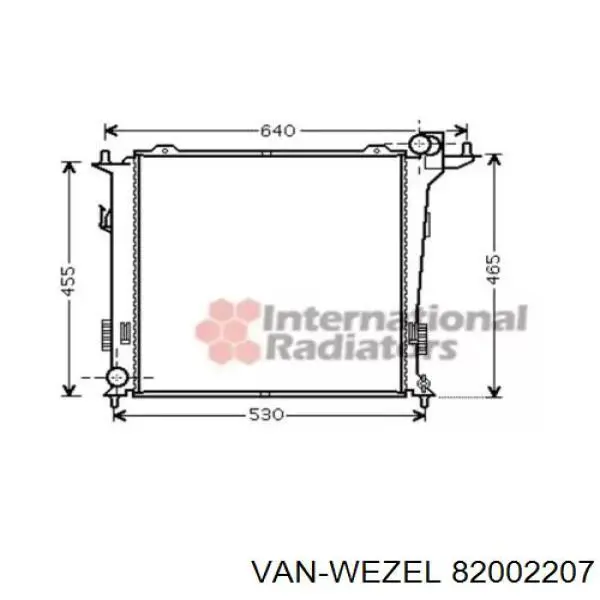 Радиатор 82002207 VAN Wezel