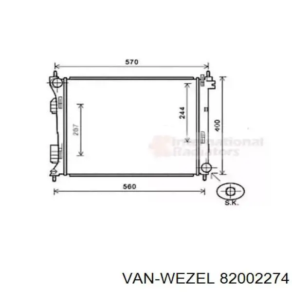 Радиатор 82002274 VAN Wezel