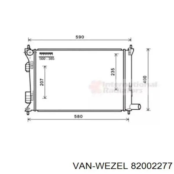 Радиатор 82002277 VAN Wezel