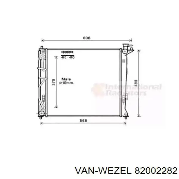 Радиатор 82002282 VAN Wezel