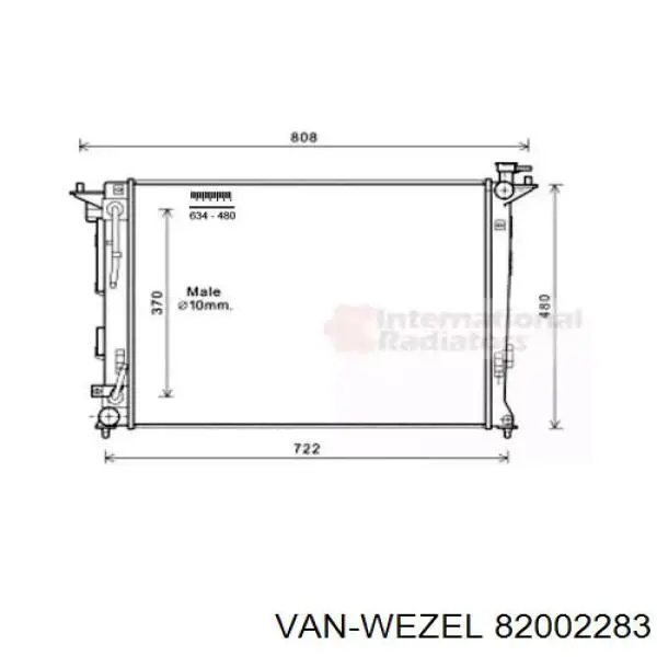 Радиатор 82002283 VAN Wezel