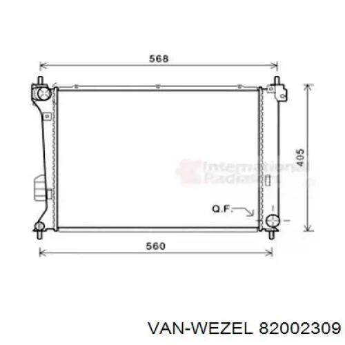 Радиатор 82002309 VAN Wezel