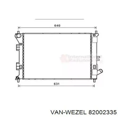 Радиатор 82002335 VAN Wezel