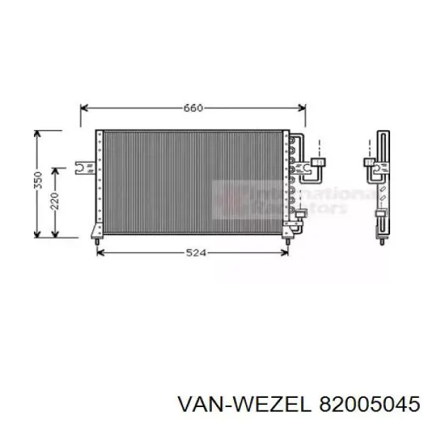 Радиатор кондиционера 82005045 VAN Wezel