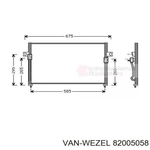 Радиатор кондиционера 82005058 VAN Wezel