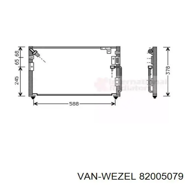 Радиатор кондиционера 82005079 VAN Wezel